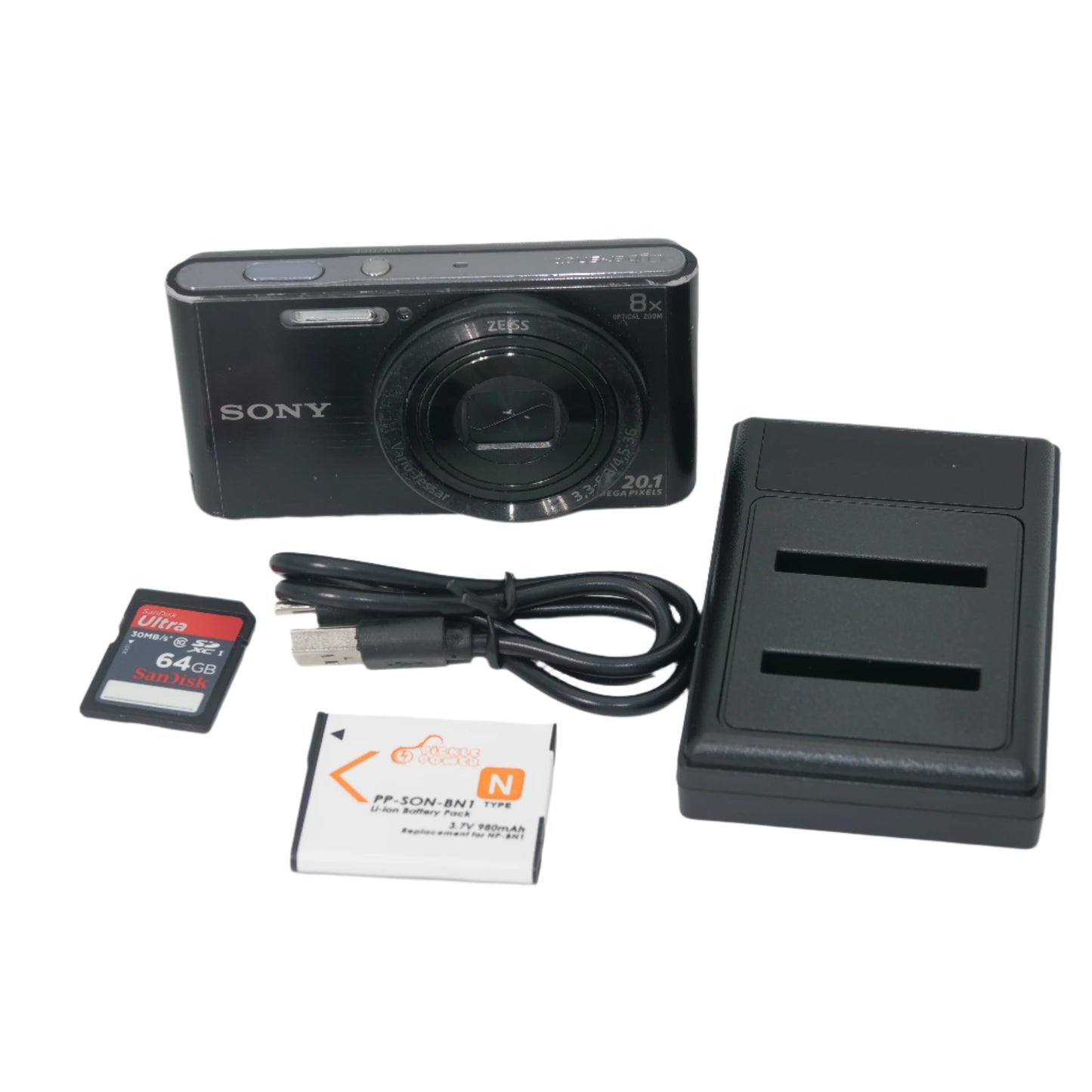 Sony Cyber-shot W830 20.1MP Y2K Digicam Camera + Battery Charger SD