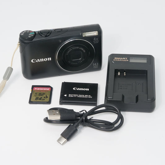 Canon PowerShot A2200 Y2K Digicam (Black)