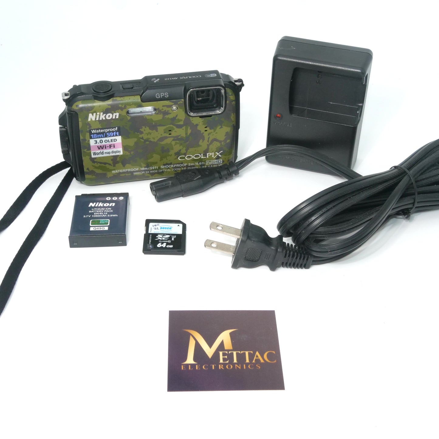 Nikon Coolpix AW110 16MP Y2K Digicam Waterproof (Camo)