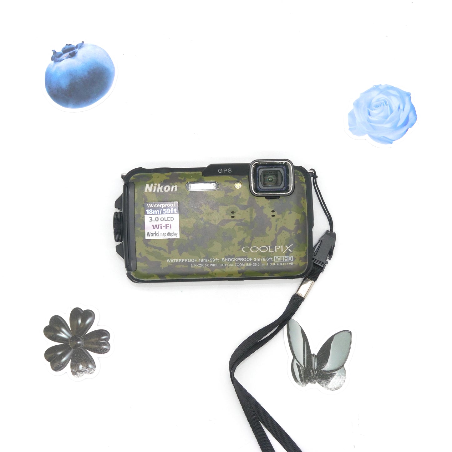 Nikon Coolpix AW110 16MP Y2K Digicam Waterproof (Camo)