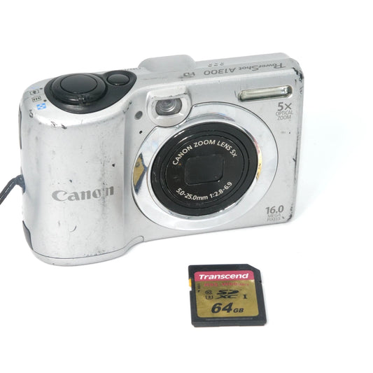 Canon PowerShot A1300 16MP Y2K Digicam (Silver)