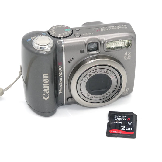 Canon PowerShot A590 Y2K Digicam (Silver)
