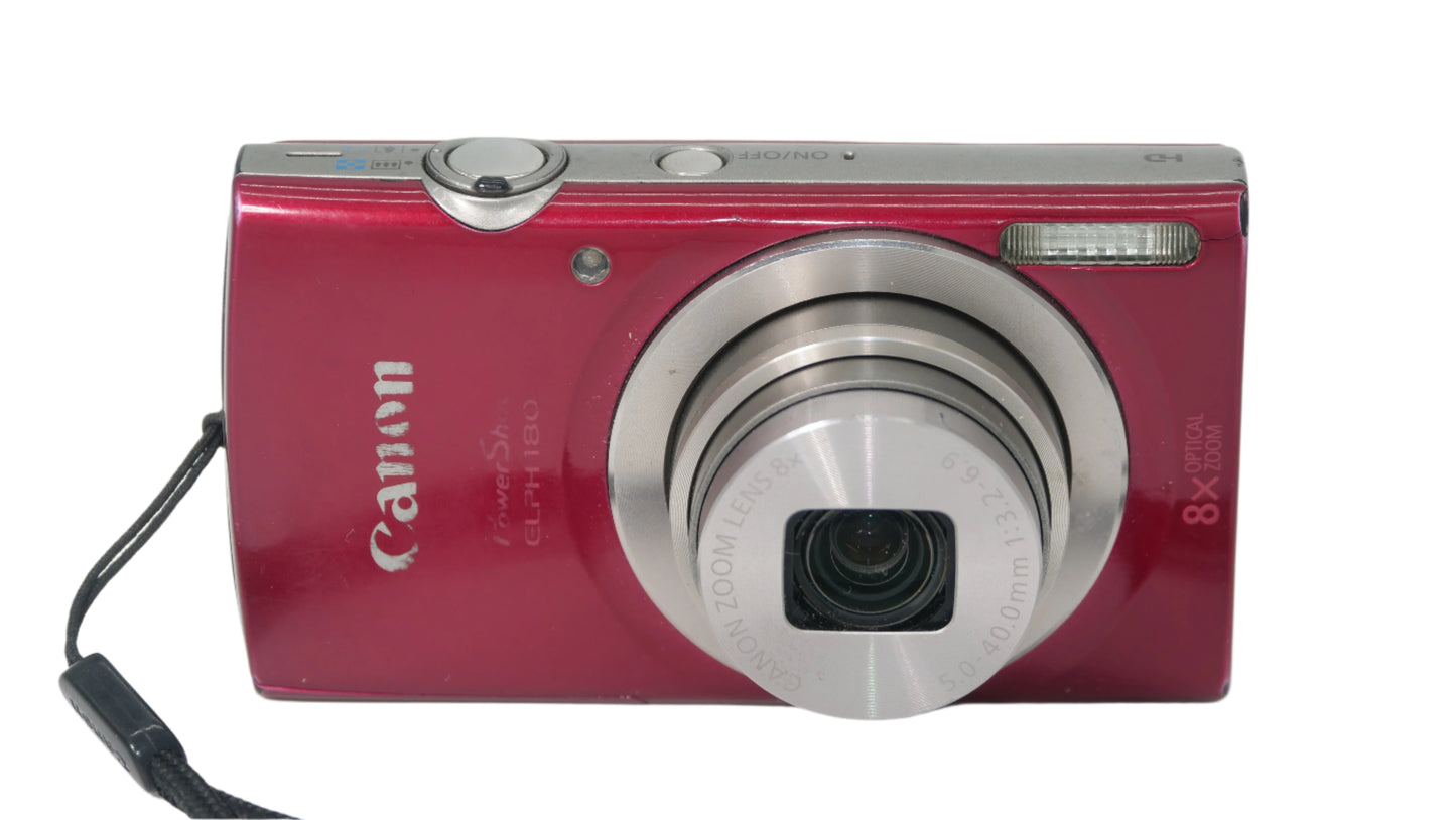 Canon PowerShot Elph 180 IS RED 20.0MP Y2K Digicam Camera