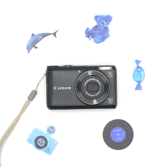 Canon PowerShot A2200 Y2K Digicam (Black)