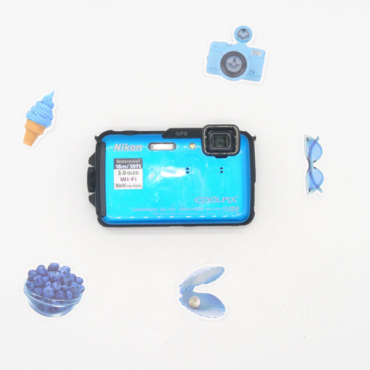 Nikon Coolpix AW110 16MP Y2K Digicam Waterproof (Blue)