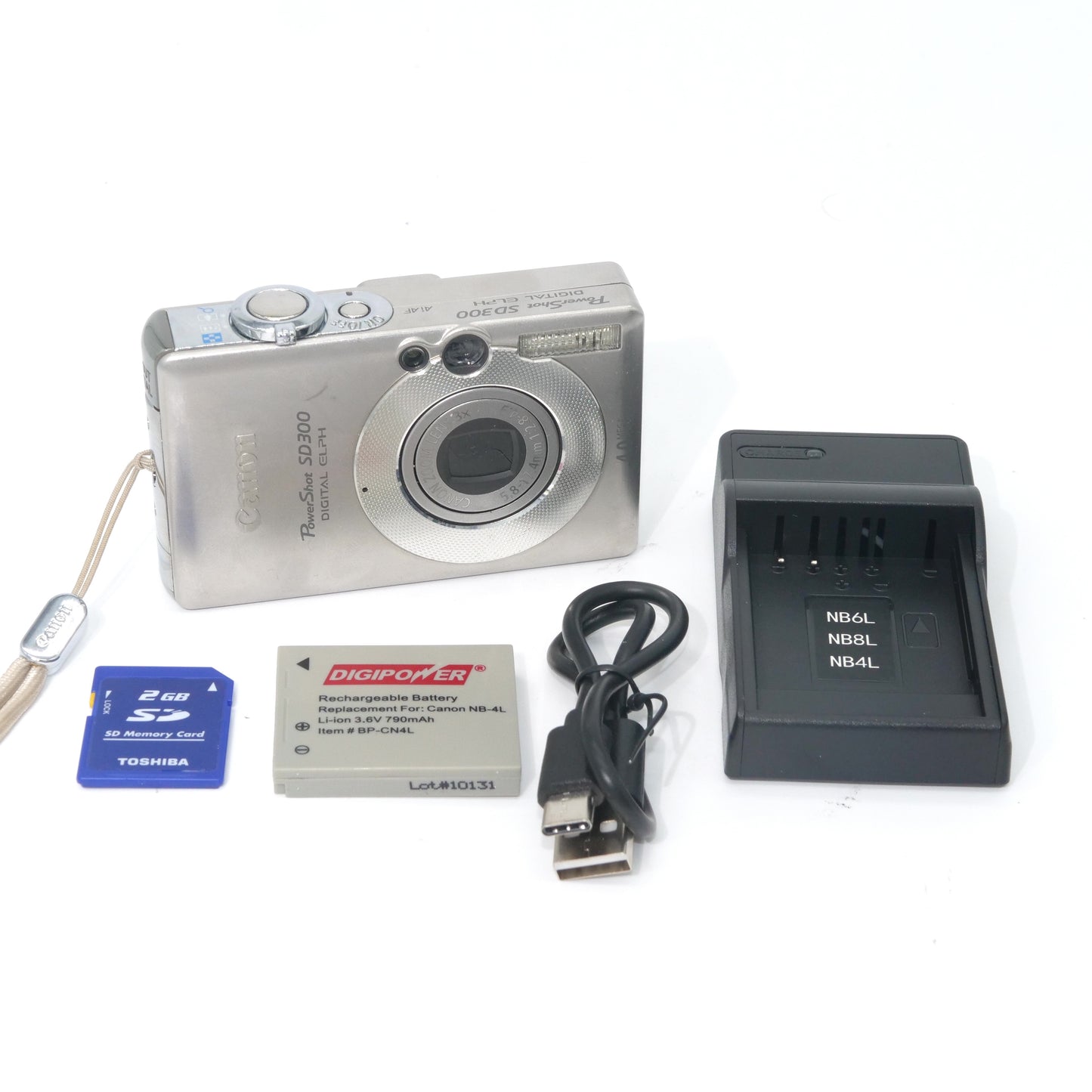 Canon PowerShot SD300 4MP Y2K Digicam (Silver)