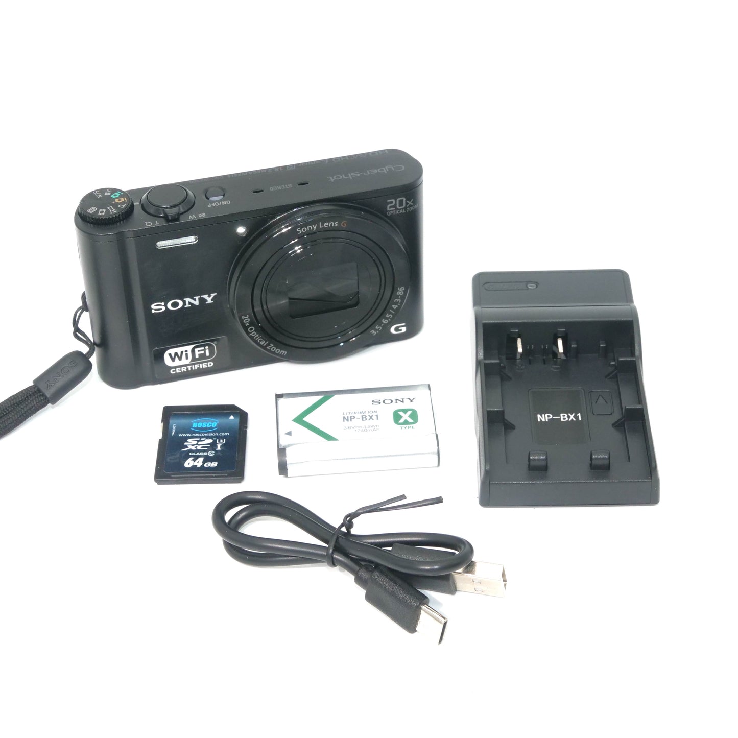 Sony Cyber-shot WX300 Y2K Digicam (Black)