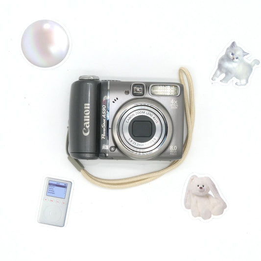 Canon PowerShot A590 Y2K Digicam (Silver)